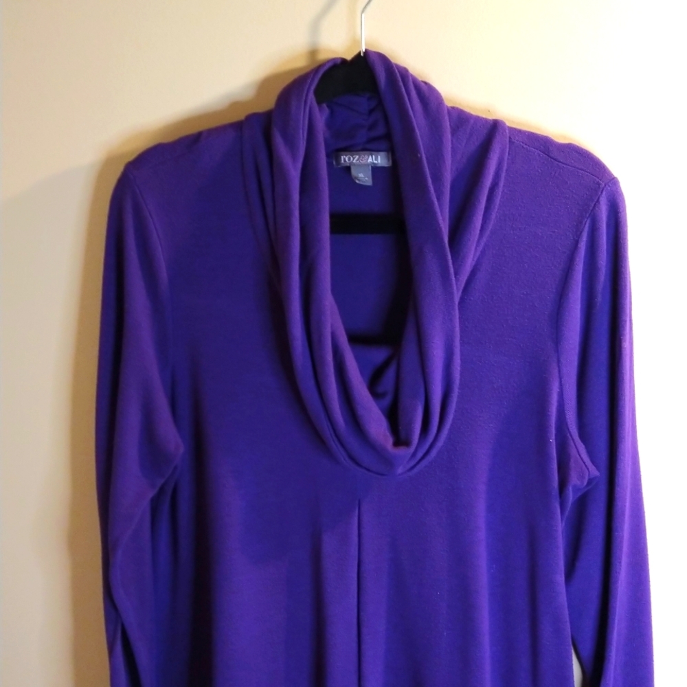 One Purple One Burnt Orange Cow-neck Sweater